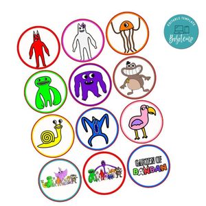 Garten Of Banban Cupcake Toppers Template Printable Instant Download