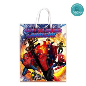 Spider-man No Way Home Gift Bag Label Template Printable Instant Download