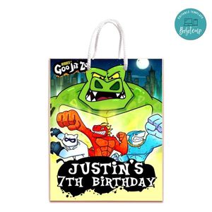 Goo Jit Zu Gift Bag Label Template Printable Instant Download