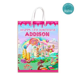 Candyland Gift Bag Label Template Printable Instant Download