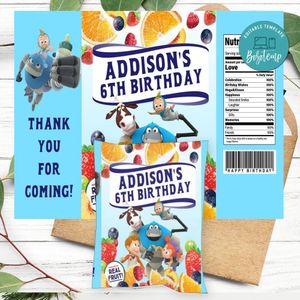 Apro Birthday Party Fruit Snack Bag Digital File Printable Instant Download