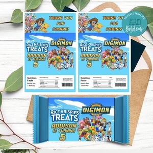 Digimon Rice Krispies Treats Template Printable Instant Download