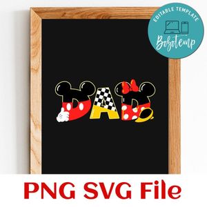 Dad Mickey And Minnie Customer request PNG file template