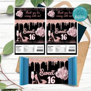 Sweet 16 pink Rice Krispies Treats Template Printable Instant Download