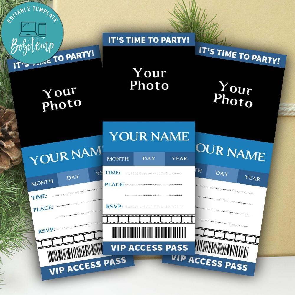 Blank Ticket Invite Customizable Template Instant Download