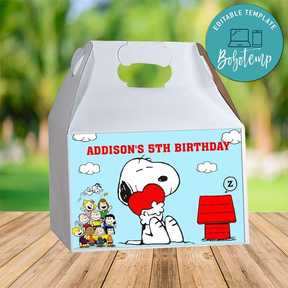 Snoopy Gable Box Digital File Printable Instant Download