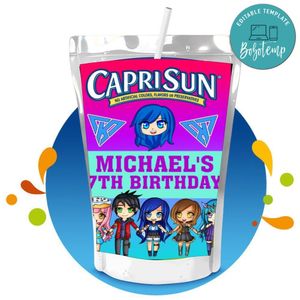 Itsfunneh Capri Sun Birthday Labels Digital File Printable Instant Download