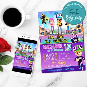 Pk-xd Birthday Mobile Invite Customizable Template Instant Download