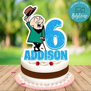 Mr magoo Cake Topper Template Printable Instant Download
