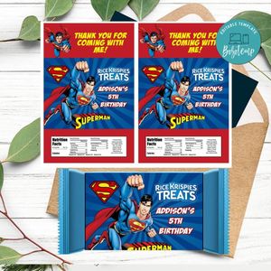 Superman Rice Krispies Treats Printable Instant Download