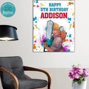 Chainsaw Birthday Poster Digital File Printable Instant Download