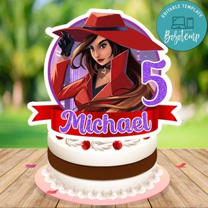 Carmen San Diego Cake Topper Template Printable Instant Download