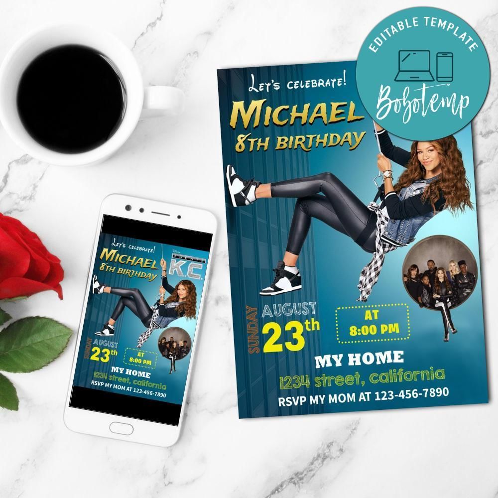 K.c Undercover Mobile Invite Customizable Template Instant Download