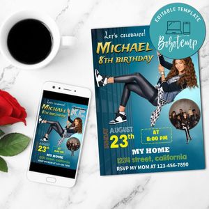 K.c Undercover Mobile Invite Customizable Template Instant Download