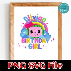 Cocomelon Girl Birthday PNG file template