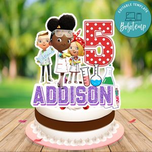 Ada Twist scientist Cake Topper Template Printable Instant Download