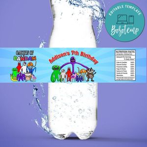 Garten of banban Birthday Water Bottle Label Template to Print at Home Instant Download