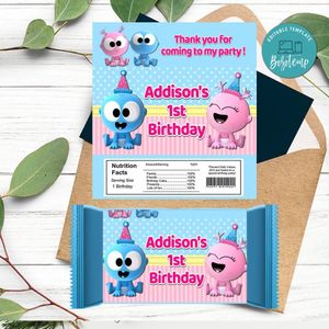 Gaa Gaa And Goo Goo Candy Bar Label Customizable Template Instant Download