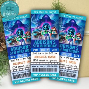 Teenage Kraken Ticket Invitation Customizable Template Instant Download