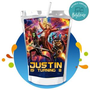 Guardians Of The Galaxy Capri Sun Birthday Labels Digital File Printable Instant Download