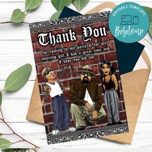 Cholo Thank You Card Customizable Template To Print At Home Instant Download