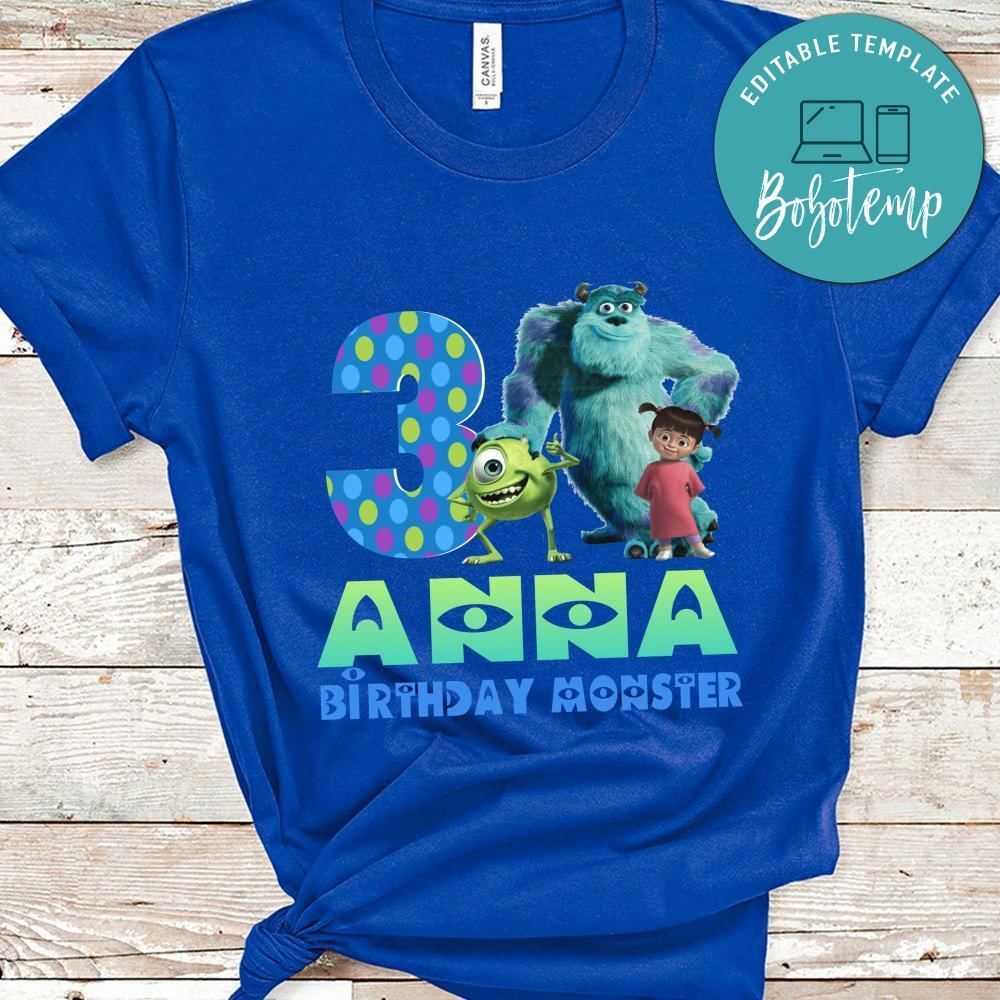 Monster Inc Birthday monster Party PNG file template