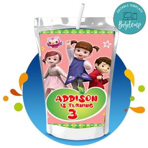 Kongsuni and friends Capri Sun Birthday Labels Digital File Printable Instant Download