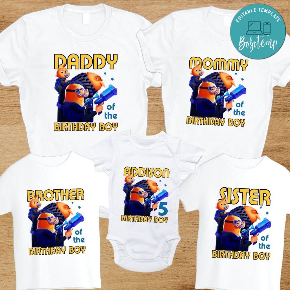 Despicable me 4 Family Birthday PNG file template | Bobotemp