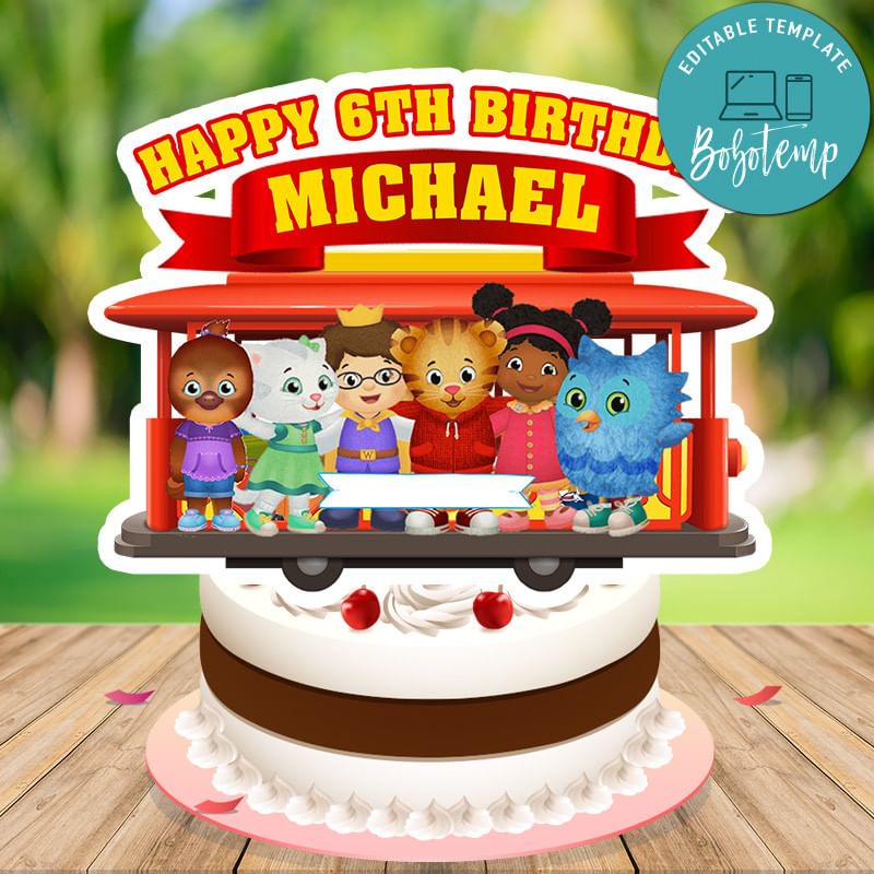 Daniel Tiger Cake Topper Template Printable DIY Bobotemp