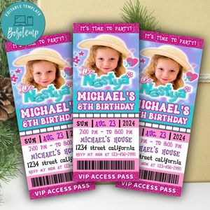 Nastya Ticket Invitation Customizable Template Instant Download