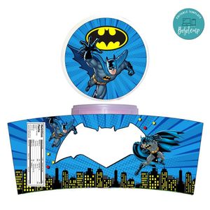 Batman Cotton Candy Label Template To Print At Home Instant Download