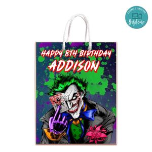 Joker Gift Bag Label Template Printable Instant Download