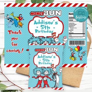 Dr. Seuss Honeybun Snack Bag Digital File Printable Instant Download