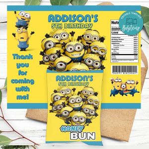 Minion Honeybun Snack Bag Digital File Printable Instant Download