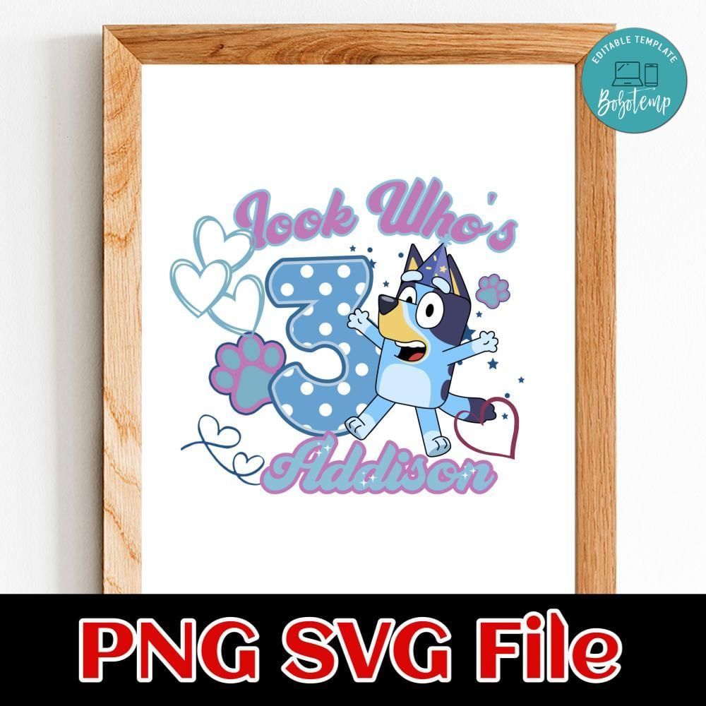 Bluey Birthday 2 Customer request PNG file template