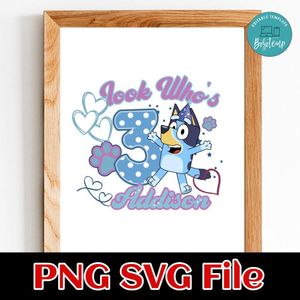 Bluey Birthday 2 Customer request PNG file template
