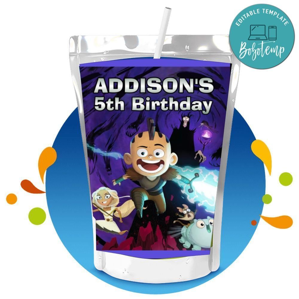 Niko and the sword Capri Sun Birthday Labels Digital File Printable Instant Download