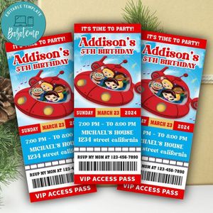 Little Einstein Ticket Invitation Customizable Template Instant Download