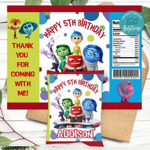 Inside out 2 Birthday Party Chip Bag Digital File Printable Instant Download