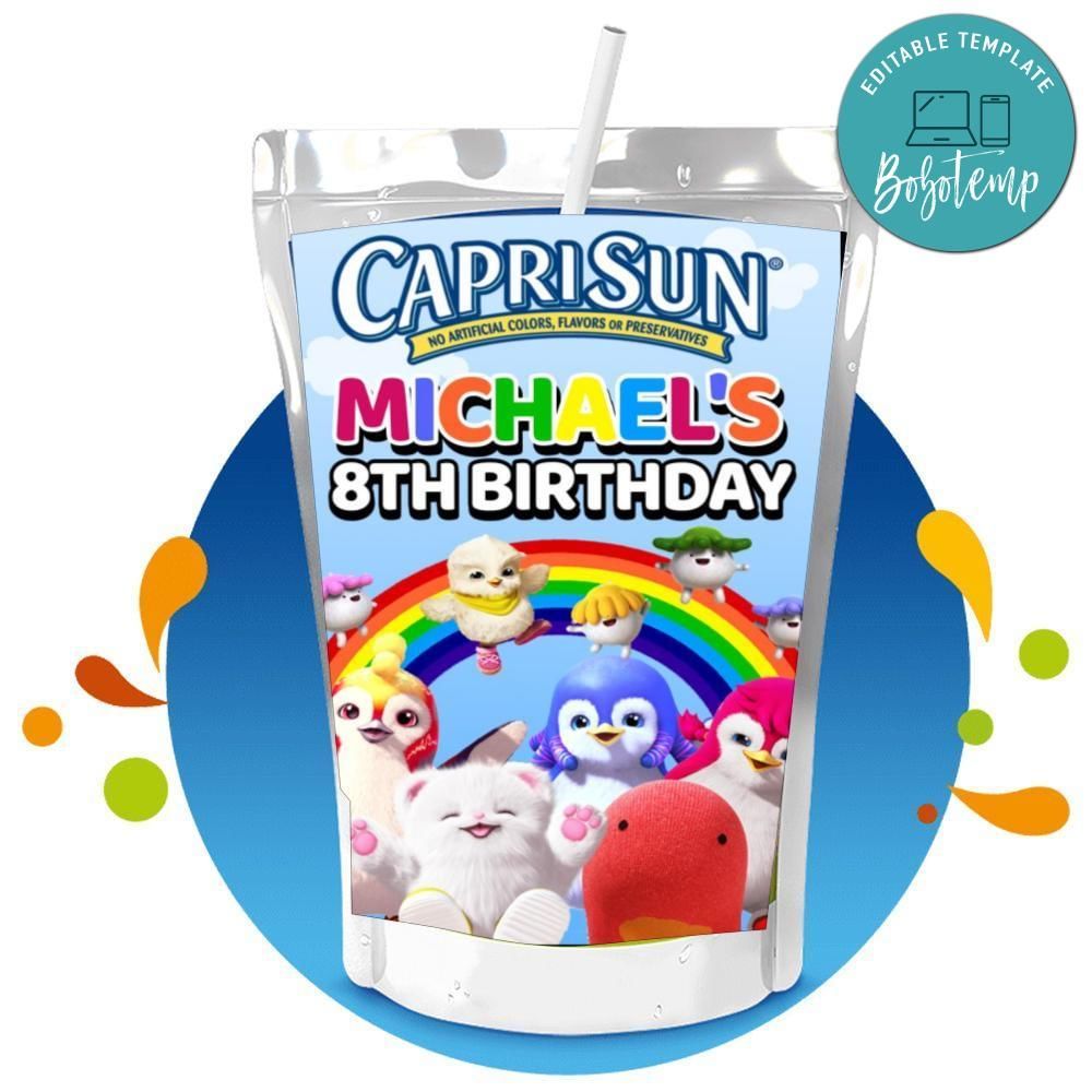 Badanamu Capri Sun Birthday Labels Digital File Printable Instant Download
