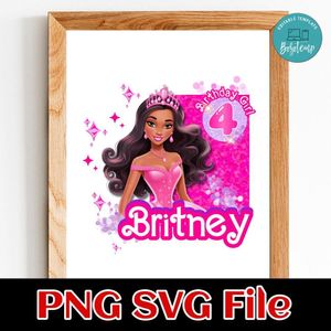 African Barbie Birthday Girl Customer request PNG file template