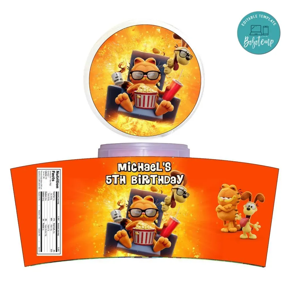 Garfield Cotton Candy Label Template | Bobotemp