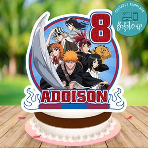 Bleach Birthday Cake Topper Template Printable Instant Download