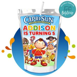 Noddy And Friends Capri Sun Birthday Labels Digital File Printable Instant Download