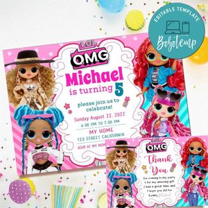 Omg Surprise Invitation Template Free Thank You Card Printable