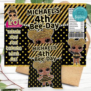 Lol Queen Bee Birthday Chip Bag Digital File Printable Instant Download