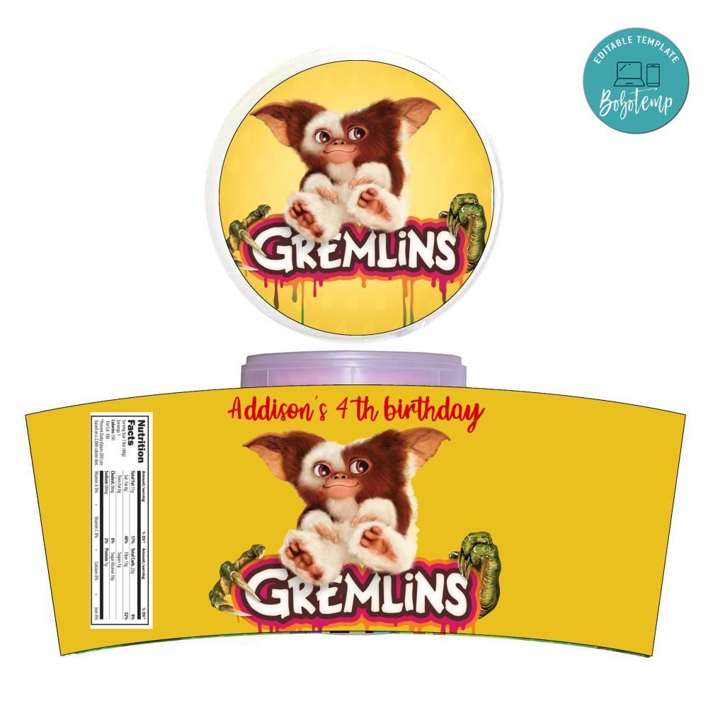 Gremlins Gizmo Cotton Candy Label Template | Bobotemp