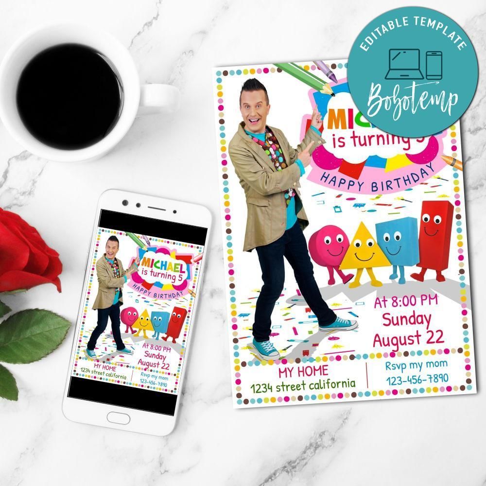 Mister Maker Mobile Invite Customizable Template Instant Download