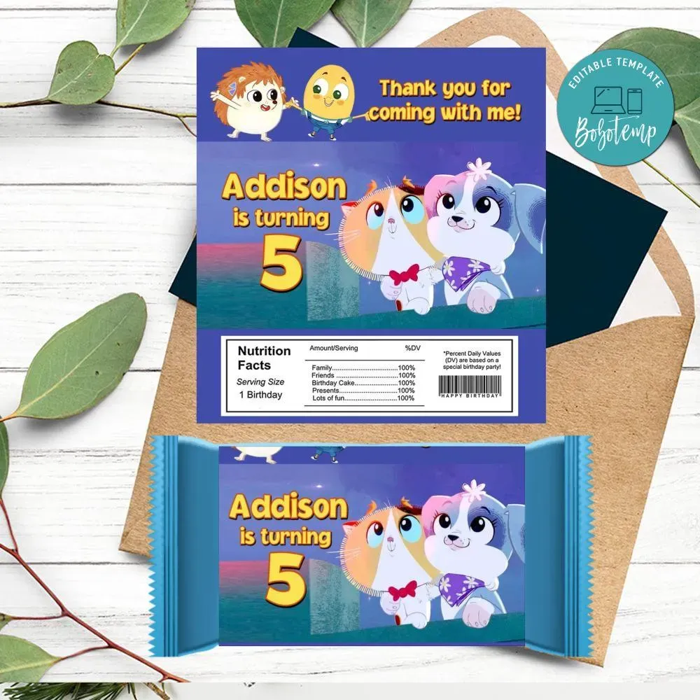 Rhyme time town Candy bar Label Customizable Template DIY | Bobotemp