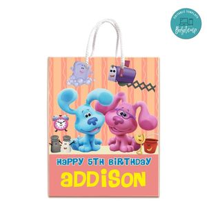 Blue's Clues Gift Bag Label Template Printable Instant Download